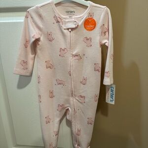 Carter's Light Pink Bear Print Footie